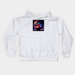 a cosmic journey through the an apple Kids Hoodie